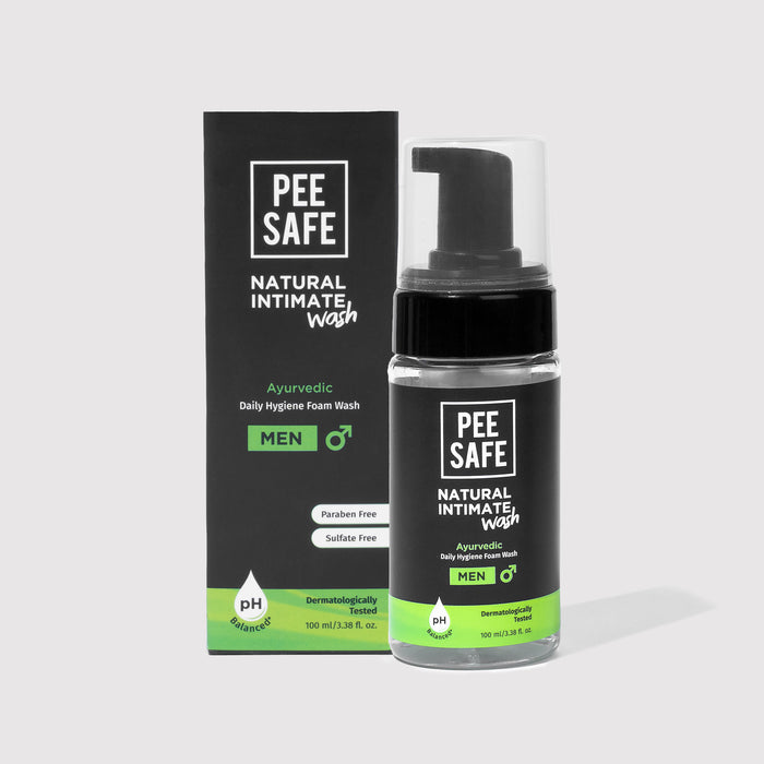 Pee Safe Natural Intimate Wash & Wipes Combo For Men