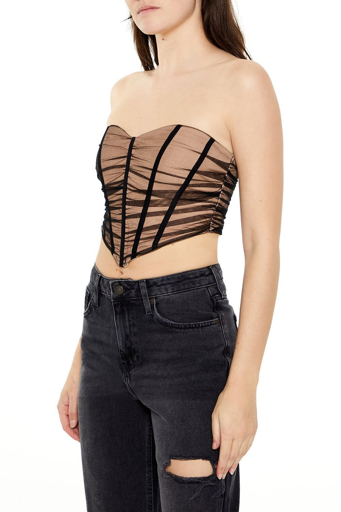 Mesh Corset Tube Top