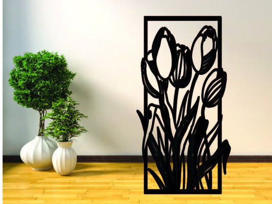 Metal Decorative Wall Art - Tulips/DD