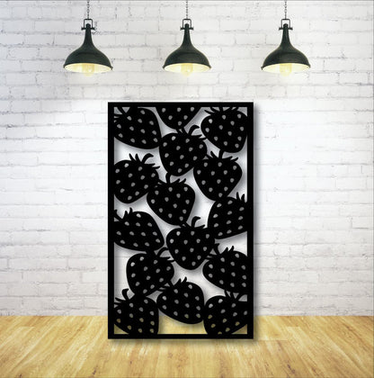 Metal Wall Art - Strawberry Metal Panel