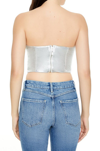 Metallic Bustier Tube Top