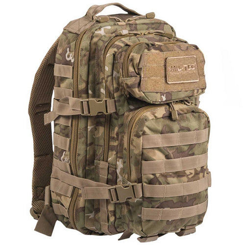 front mil tec 20l assault pack woodland arid front