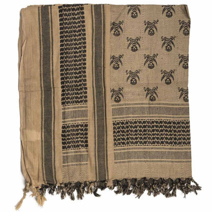 mil tec shemagh head-scarf-skull-black-coyote-folded