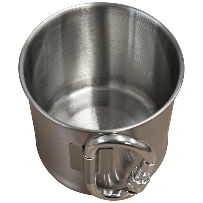inner angle of mil tec stainless steel 500ml travel mug with carabiner handle
