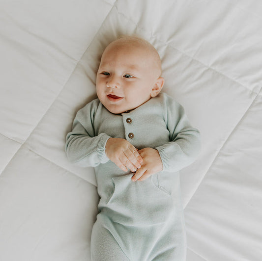 Milan Knit Organic Kangaroo Pocket Coverall Romper for Babies - Viverano