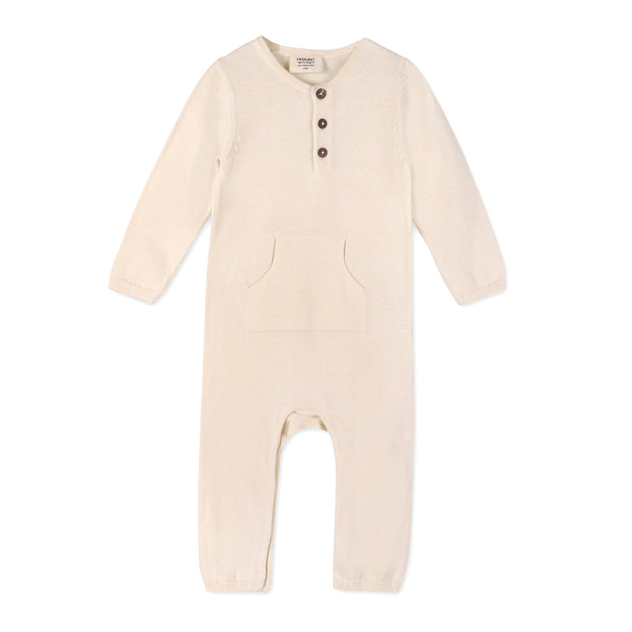 Milan Knit Kangaroo Pocket Baby Jumpsuit Coverall
