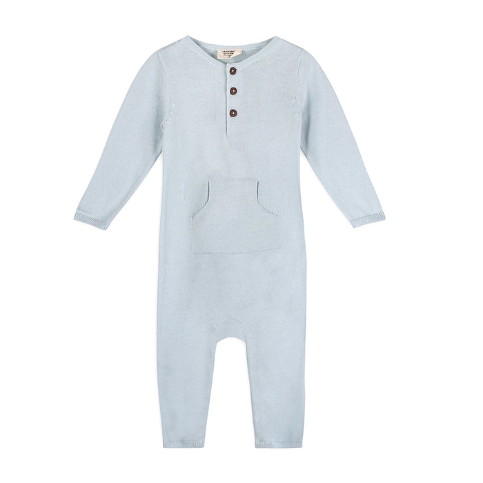 Milan Knit Kangaroo Pocket Baby Jumpsuit Coverall