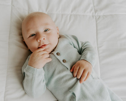 Milan Knit Organic Kangaroo Pocket Coverall Romper for Babies - Viverano