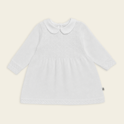 milan peter pan tulip knit baby sweater dress made of organic cotton