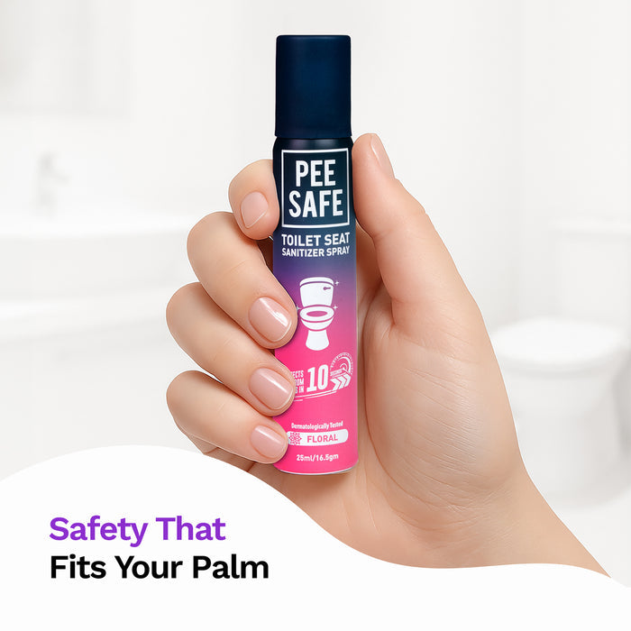 Pee Safe Mini Toilet Seat Sanitizer Spray (Floral) - 25 ML