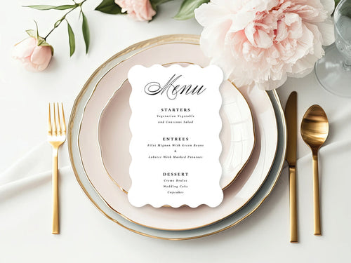 Minimal - Custom Wavy Die Cut Menu