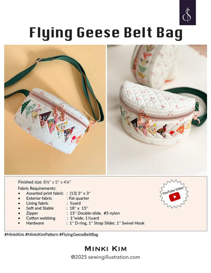 Minki Kim Flying Geese Belt Bag Pattern # SI-BP14
