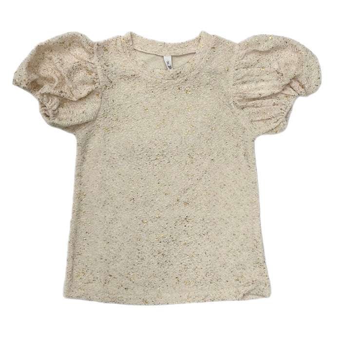 ML Kids Bubble Sleeve Foil Flake Top-Ivory