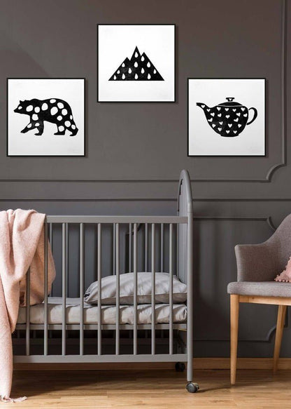 Mountain Silhouette Raindrops Print