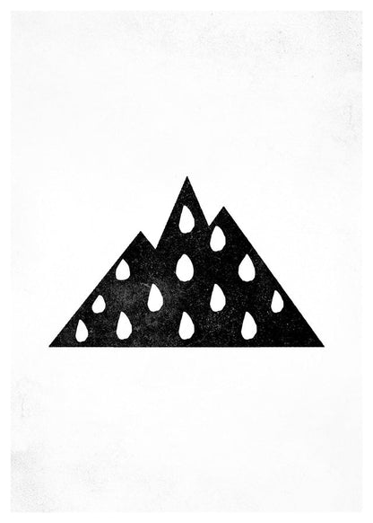 Mountain Silhouette Raindrops Print