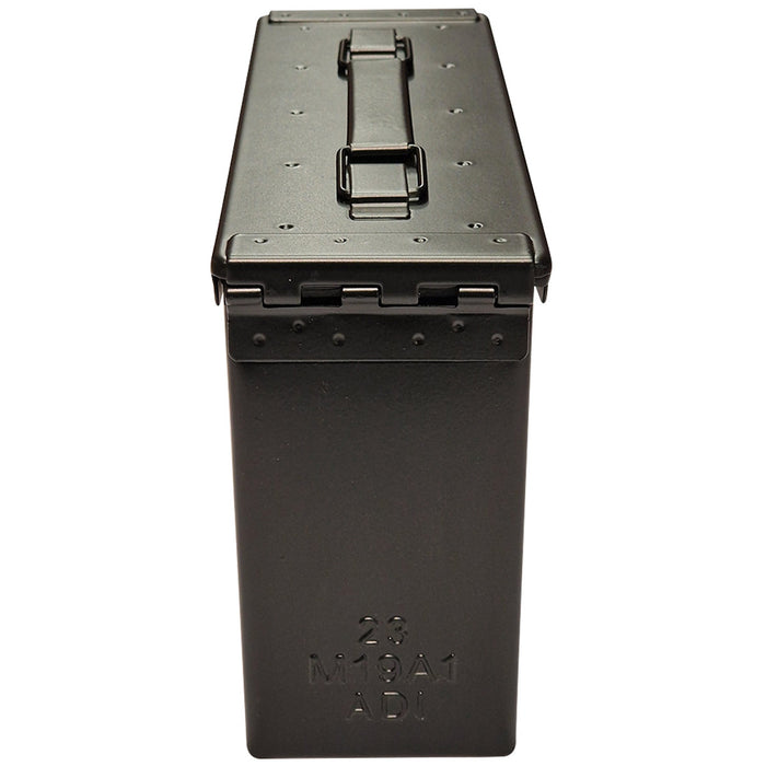 rear of nato m19a1 30 cal black ammo box