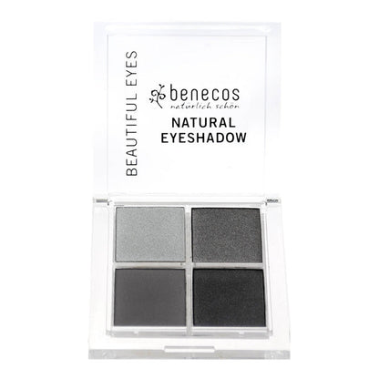 Natural eyeshadow set with 4 grey shades.