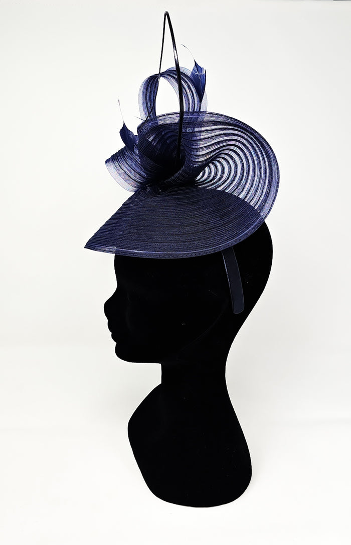 Navy Layered Looped Fascinator