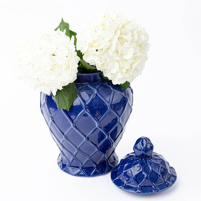 Navy Textured XLarge Ginger Jar