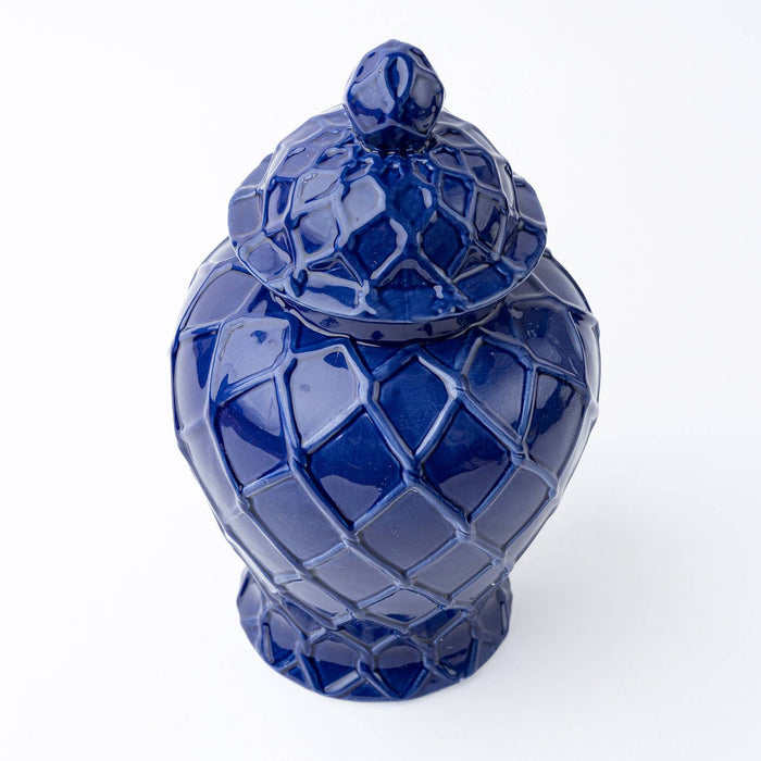 Navy Textured XLarge Ginger Jar