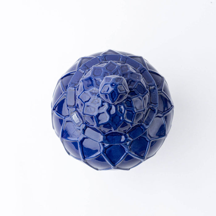 Navy Textured XLarge Ginger Jar