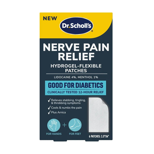 Dr. Scholl's nerve pain relief hydrogel-flexible patches box, 6 patches per pack
