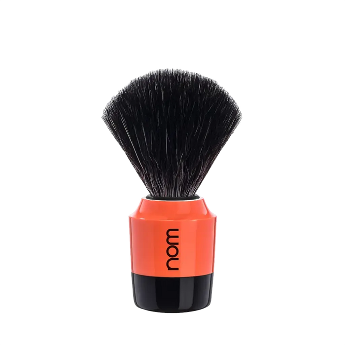 NOM Shaving Brush, Black Fibre, Plastic Black/Coral - BUYBARBER.COM
