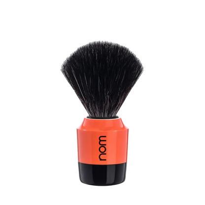 NOM Shaving Brush, Black Fibre, Plastic Black/Coral - BUYBARBER.COM