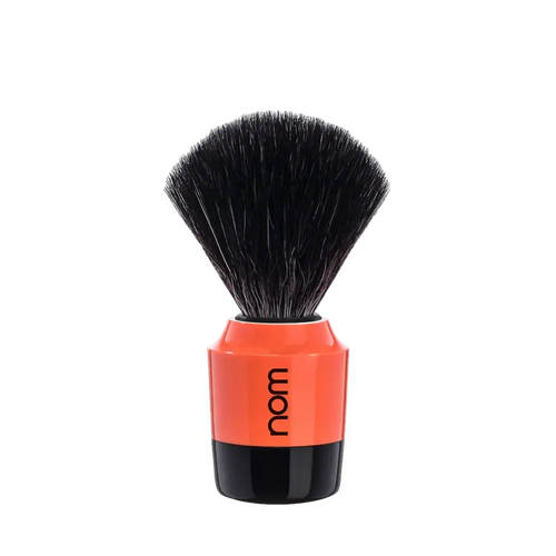 NOM Shaving Brush, Black Fibre, Plastic Black/Coral - BUYBARBER.COM