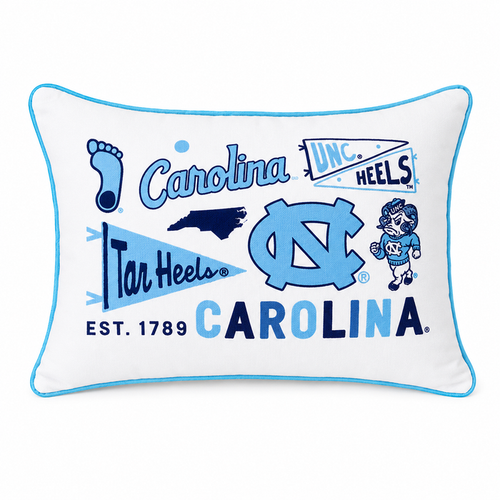 North Carolina Collegiate Cluster Pillow - Main View - Little Birdie Home