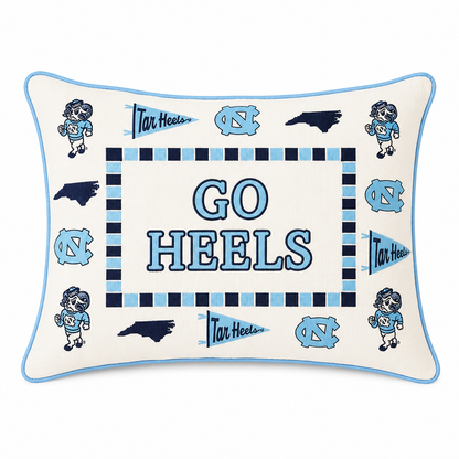 North Carolina Collegiate Icon Border Pillow - Main View - Little Birdie Home