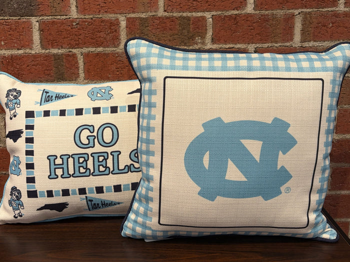 North Carolina Collegiate Icon Border Pillow