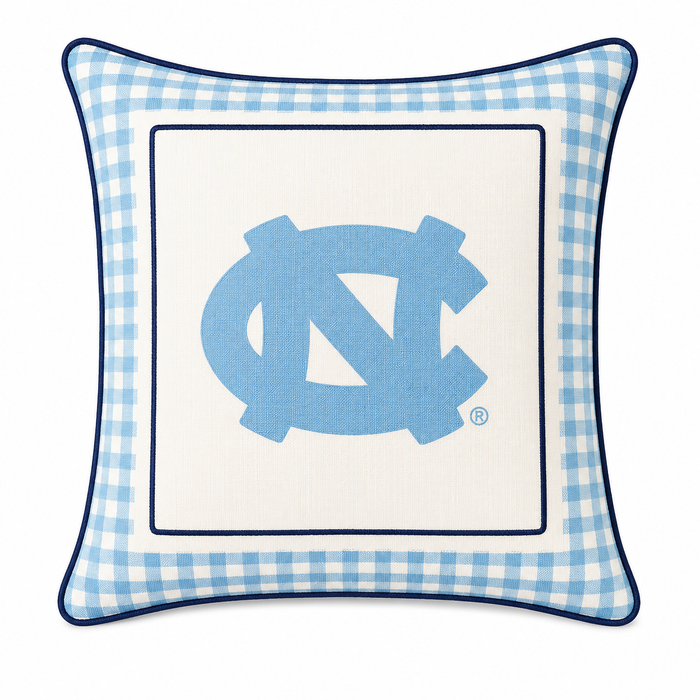 North Carolina Gingham Mascot Pillow - Main View - Little Birdie Home