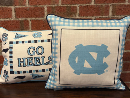 North Carolina Gingham Mascot Pillow