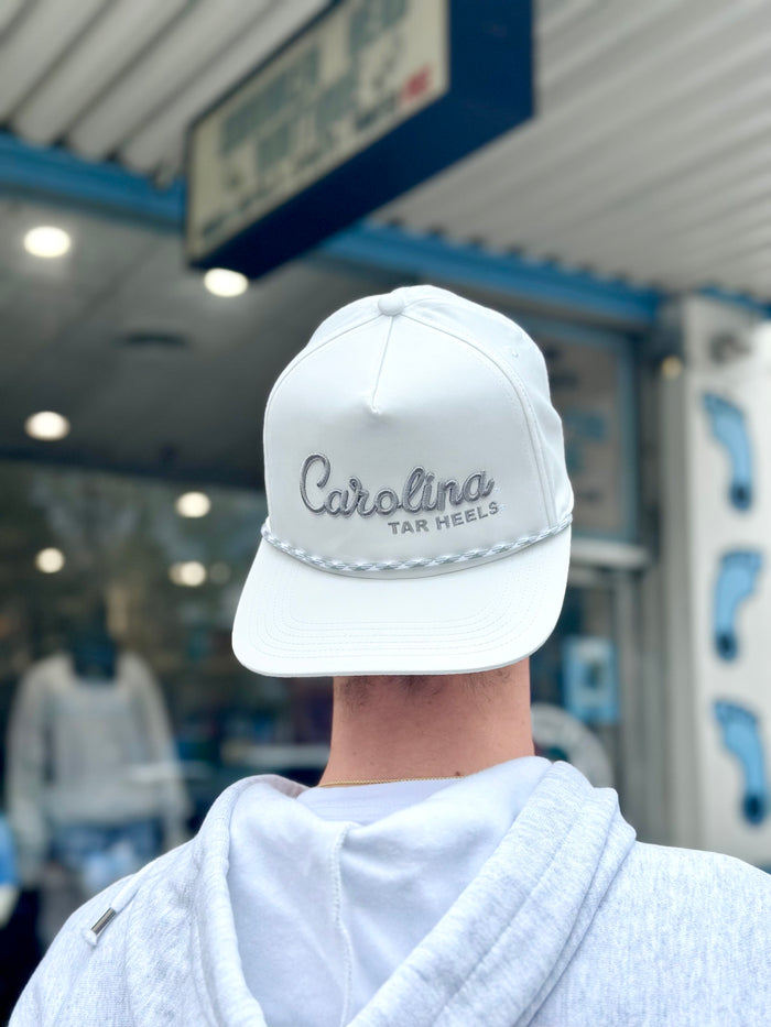 North Carolina Tar Heels Caddy White Hat with Adjustable Back - Detail View - Legacy