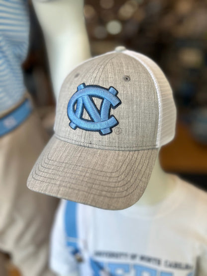 North Carolina Tar Heels Kid's MPS Grey Trucker Hat - Lifestyle View - Legacy