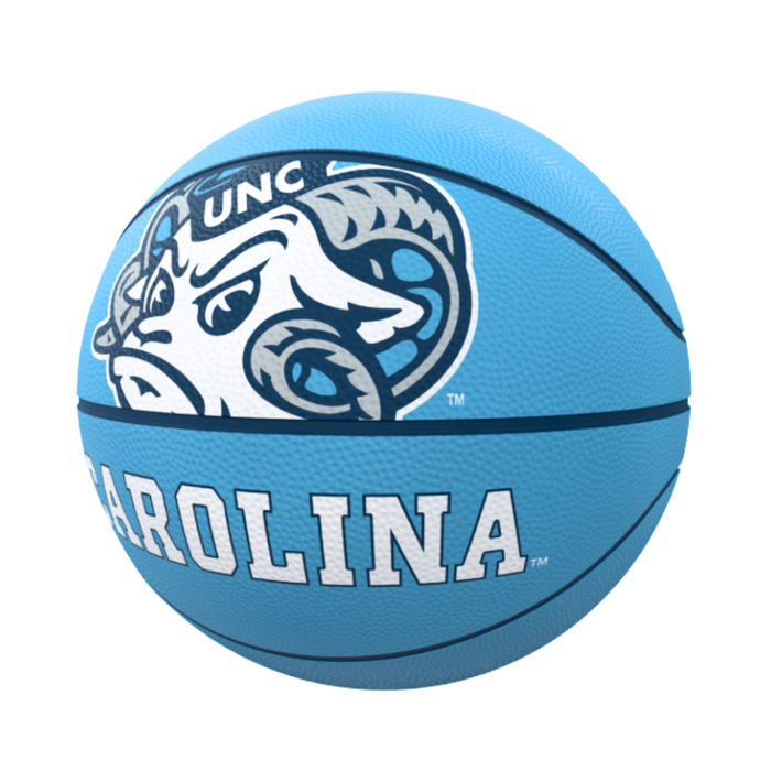 North Carolina Tar Heels Logo Brands Full Size Rubber Basketball - Main View - Logo Brands