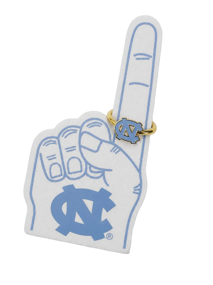 North Carolina Tar Heels Logo Gold Stack Ring - Main View - Color Shout