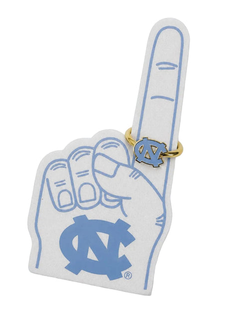 North Carolina Tar Heels Logo Gold Stack Ring - Main View - Color Shout