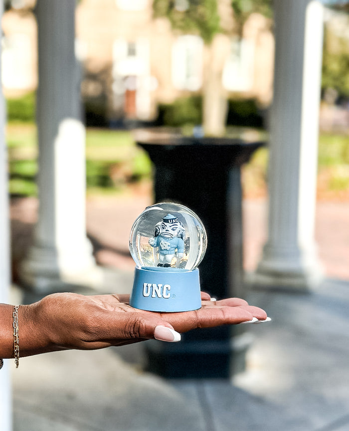 North Carolina Tar Heels Mascot Rameses Snow Globe Mini - Front View - Neil Enterprises