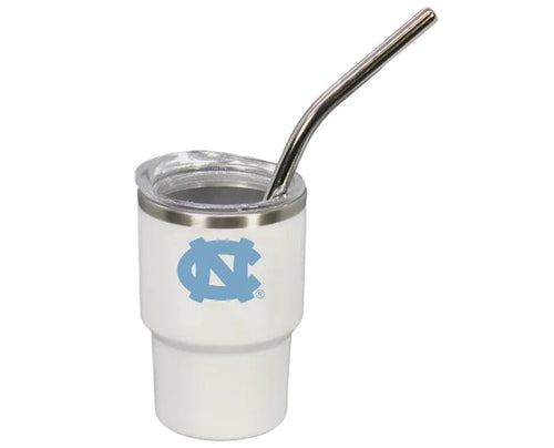 North Carolina Tar Heels Shotglass Tumbler with Straw - Main View - Jenkins Enterprises
