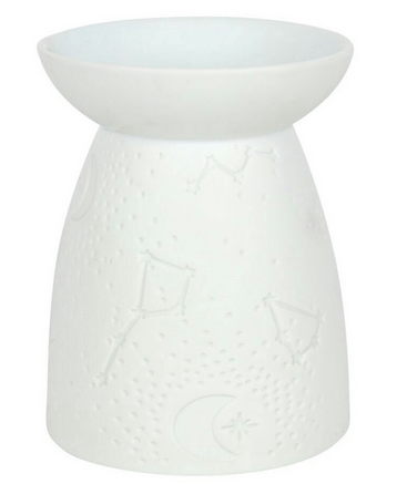White Oil Burner with cosmic pattern