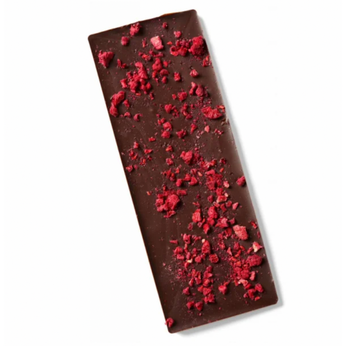 ØKOLADEN - ØKOLOGISK MØRK 72% CHOKOLADE - HINDBÆR - 75 g.