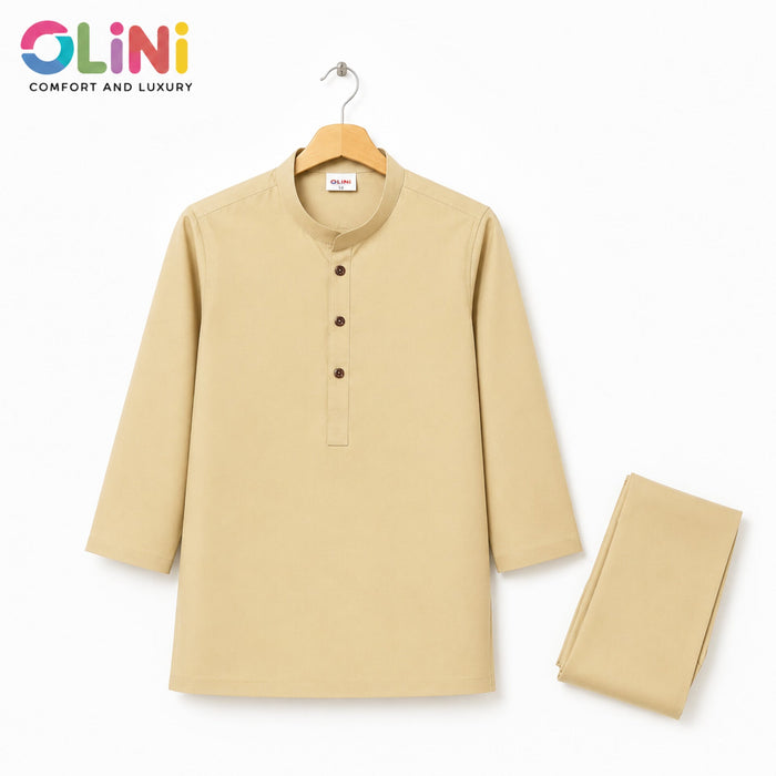 OLINI - All Season - Wash N Wear - Kurta Shalwar - Khaki - YAM