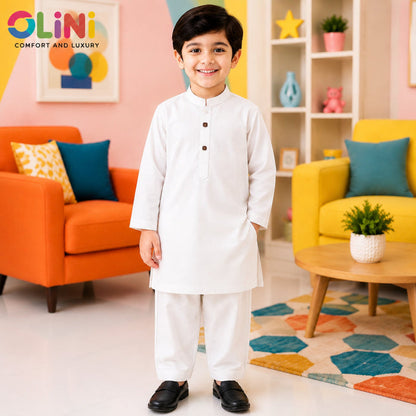 OLINI - All Season - Wash N Wear - Kurta Shalwar - Off White - YAM