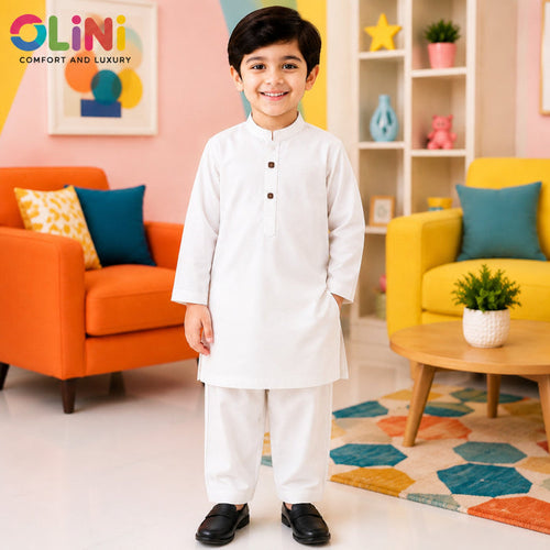 OLINI - All Season - Wash N Wear - Kurta Shalwar - Off White - YAM