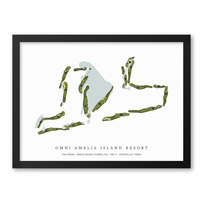 Omni Amelia Island Resort - Oak Marsh | Golf Course Map | Black Frame