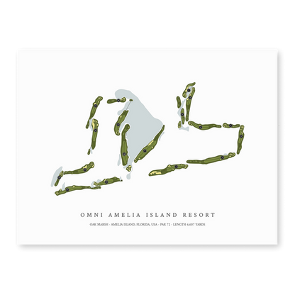 Omni Amelia Island Resort - Oak Marsh | Golf Course Map | Unframed