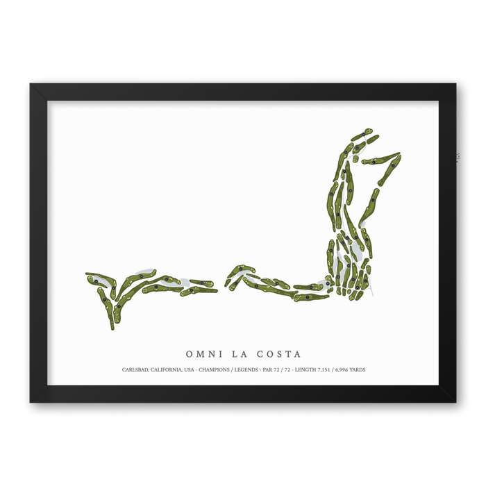 Omni La Costa Resort & Spa | Golf Course Print | Black Frame