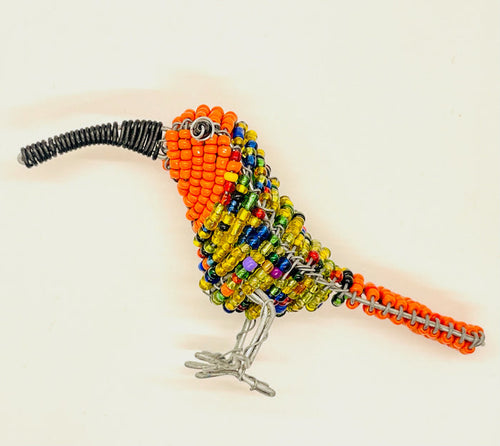 Orange Sunbird (Small) - Beaded Bird